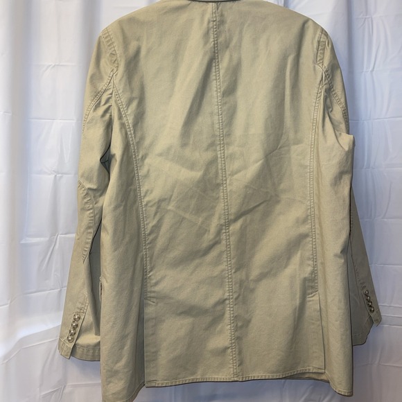 LL Bean Jacket Men 44 Tall Field Safari Chore Coat Blazer Presentation Elbow Pad - Picture 7 of 13